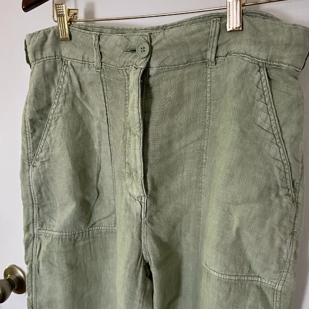Zara Green Wide-Leg Pants - Lightweight Linen